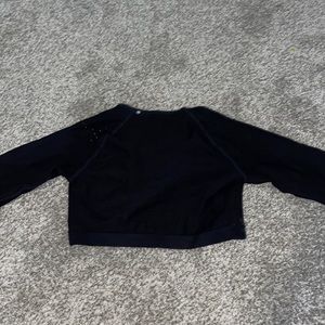 Black mash gym shark long sleeve workout top